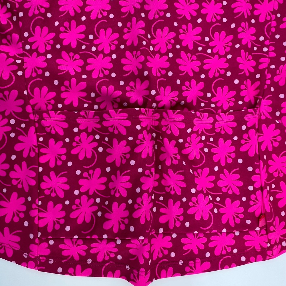 Terry Womens Sun Goddess Cycling Jersey Pink Floral Polka Dot Quarter Zip XL - Picture 6 of 8